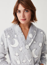 Ovs Short Robe With Stars And Moon Print